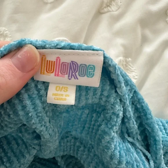 LuLaRoe Blue Shrug with Fringe - Picture 4 of 16